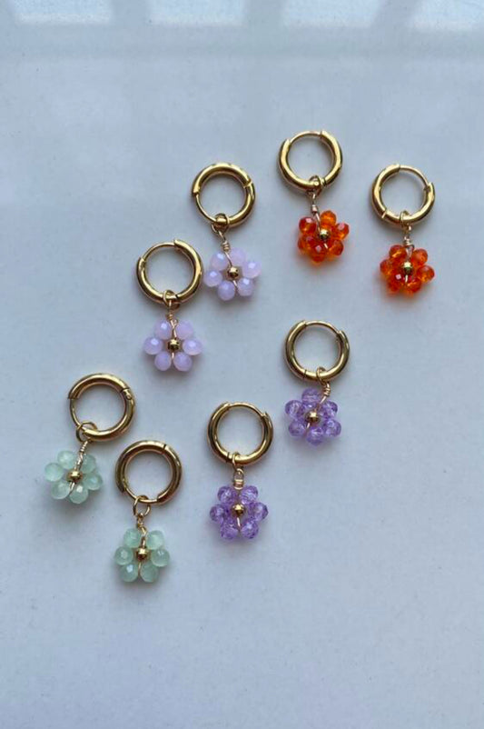 Flower drop earrings